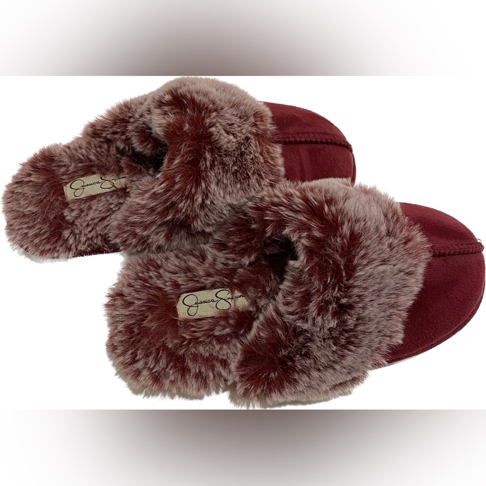 Jessica Simpson Faux Fur Slippers Size S 6/7 - Picture 1 of 5